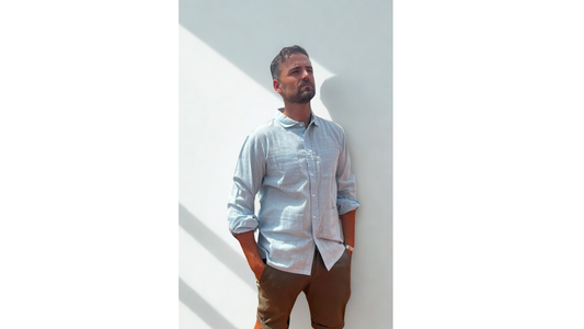 CAMISA ALGODON CELESTE