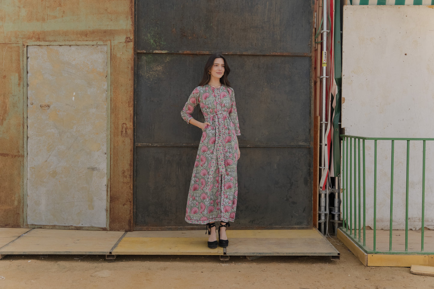 Vestido Lyra Rosa y Verde