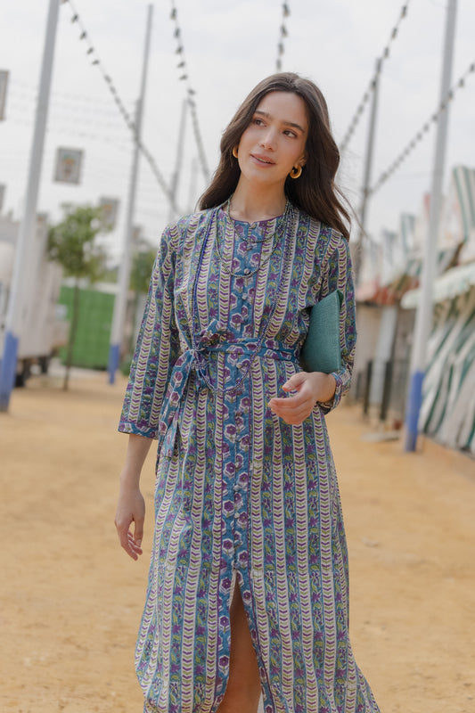 Vestido Lyra  Verde y Morado