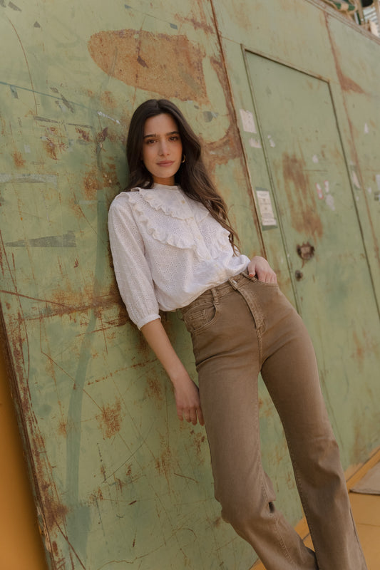 Pantalon Flare Camel