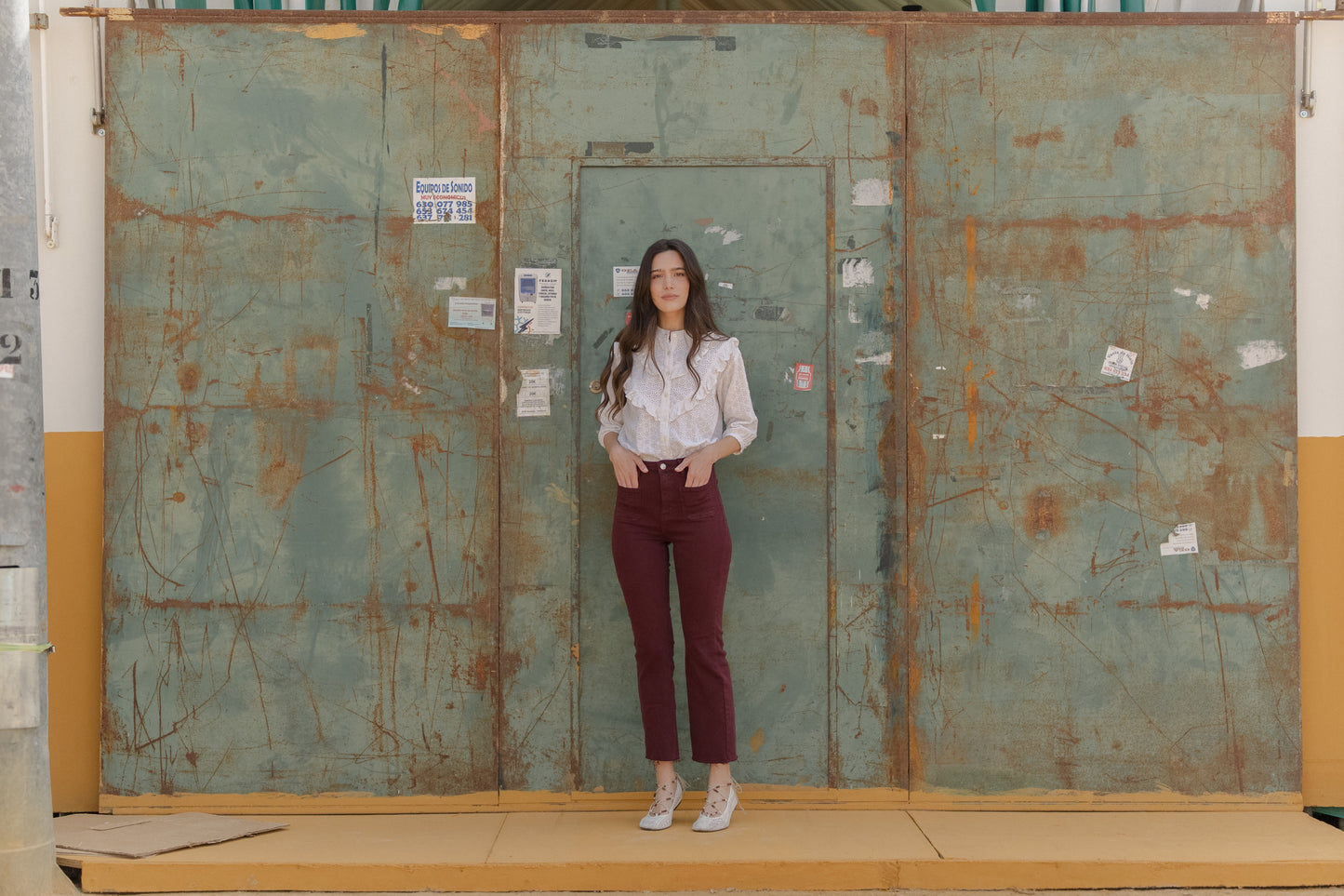 Pantalon Flare Burgundi