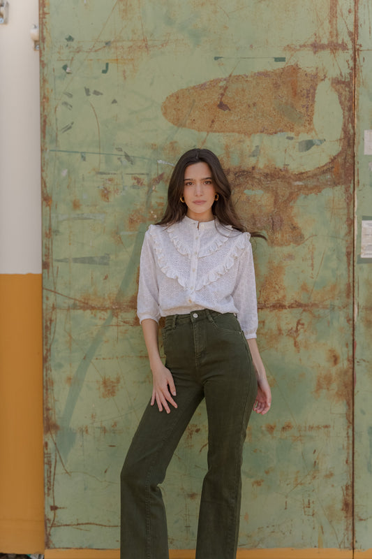 Pantalon Flare verde