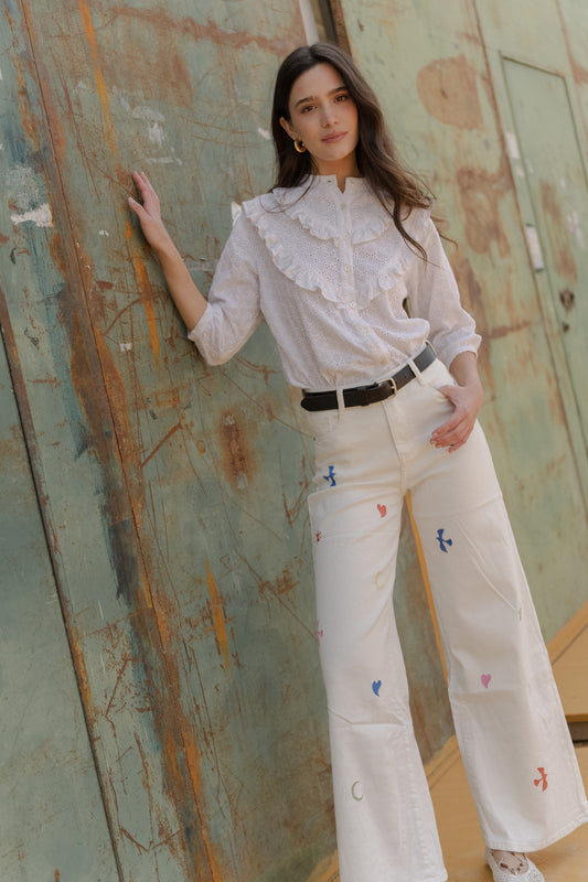Pantalon Flare BLANCO