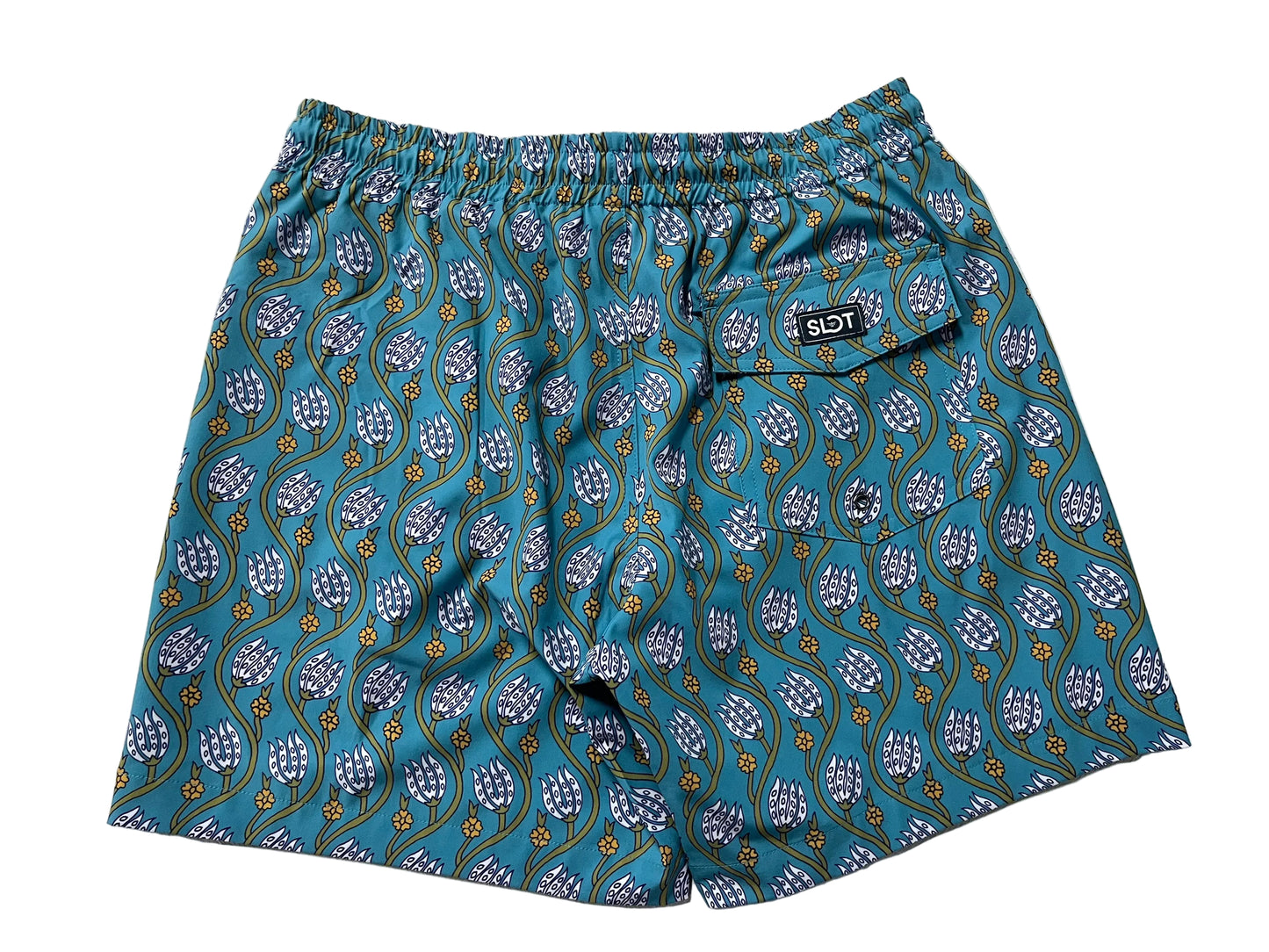 BAÑADOR Azul Estampado Floral Turco