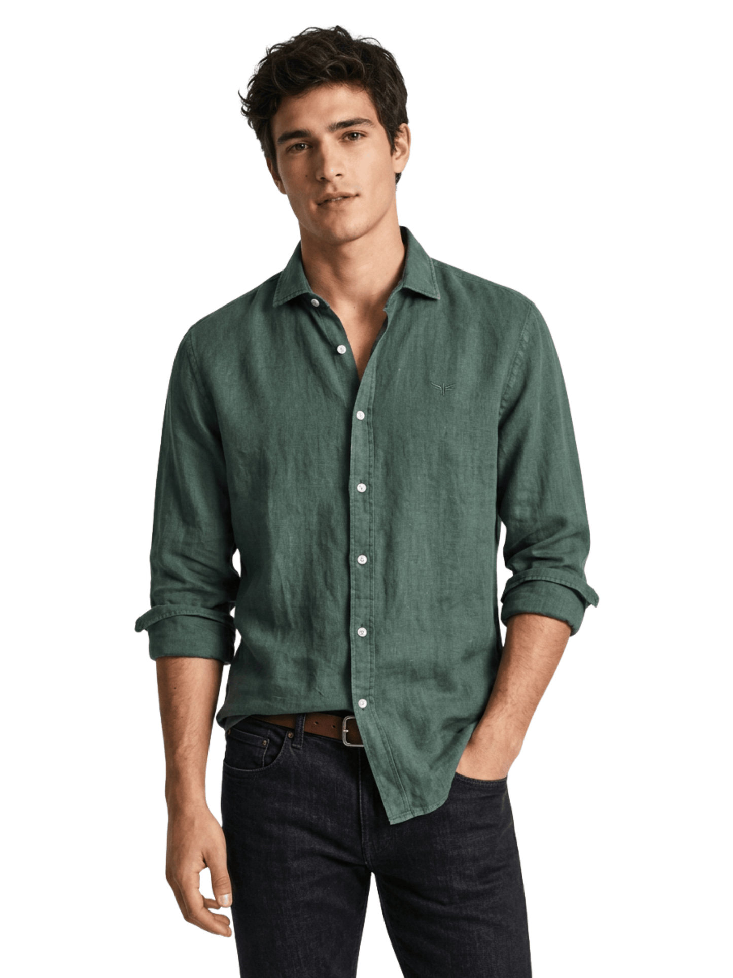 CAMISA LINO CELESTE