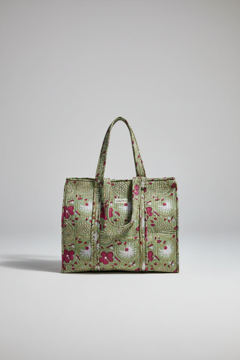 Bolso Renata verde y burdeos