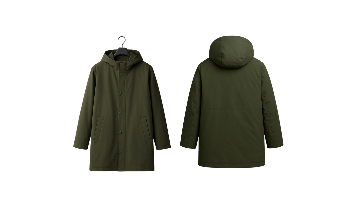 Abrigo Impermeable Verde Oliva