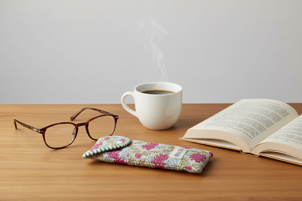 Funda de gafas Sinaí verde y buganvilla