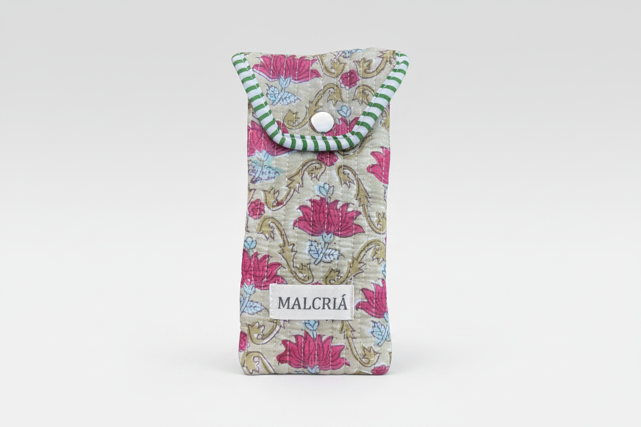 Funda de gafas Sinaí verde y buganvilla