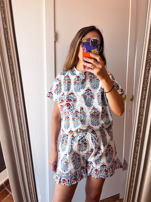 Pijama corto Ariadna blanco
