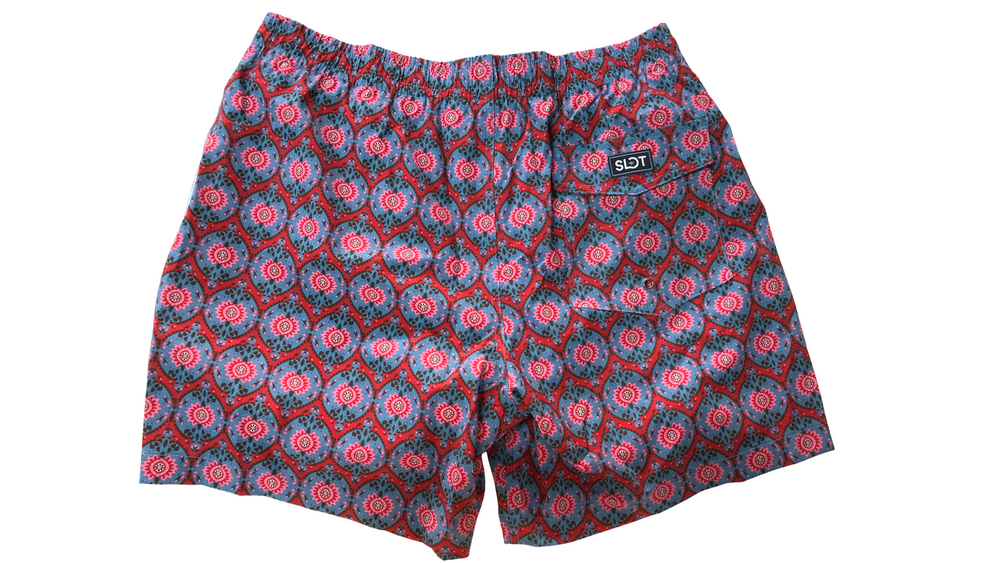 BAÑADOR Geométrico Rojo y Azul