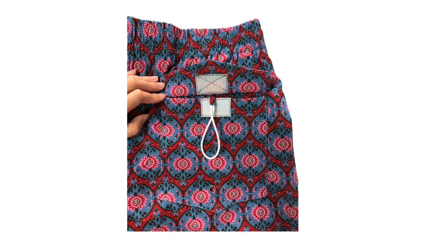 BAÑADOR Geométrico Rojo y Azul