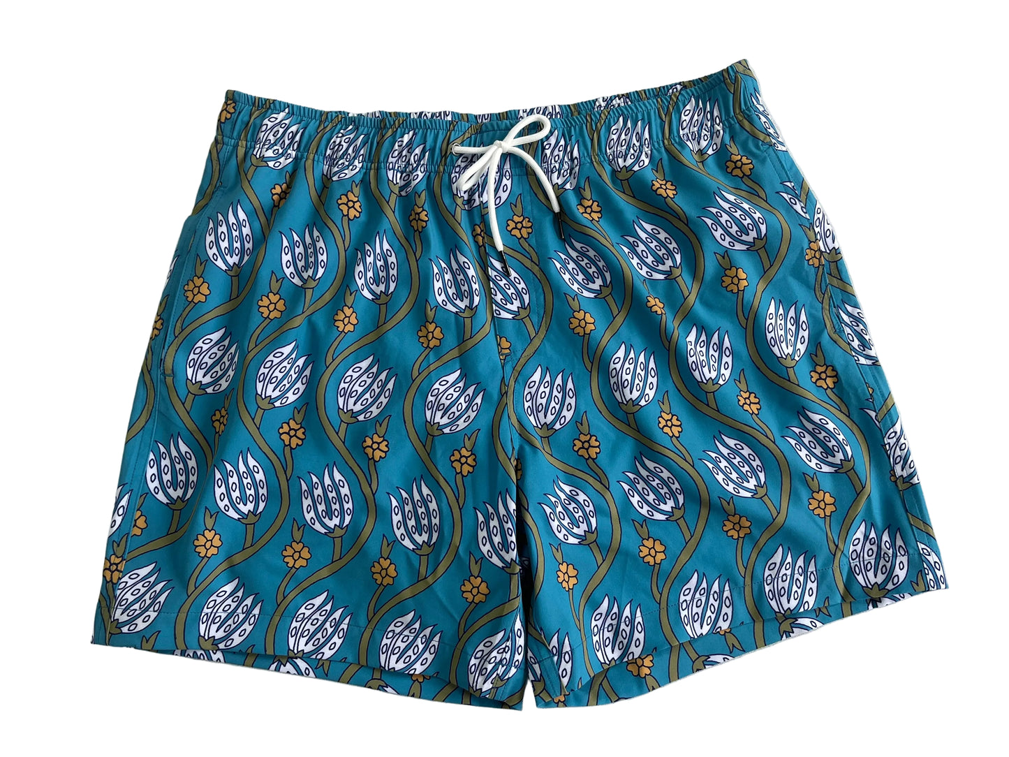 BAÑADOR Azul Estampado Floral Turco